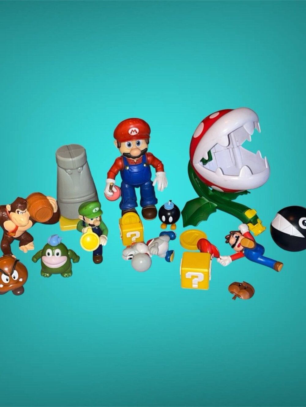 Super Mario Jakks Figures Accessories Lot Ba Bomb Chain Chomp Spike Yoshi Plant